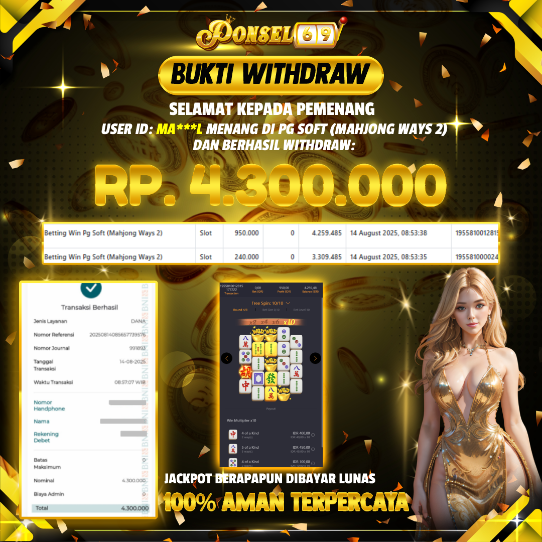 BUKTI WITHDRAW Pg Soft (Mahjong Ways 2) - PONSEL69