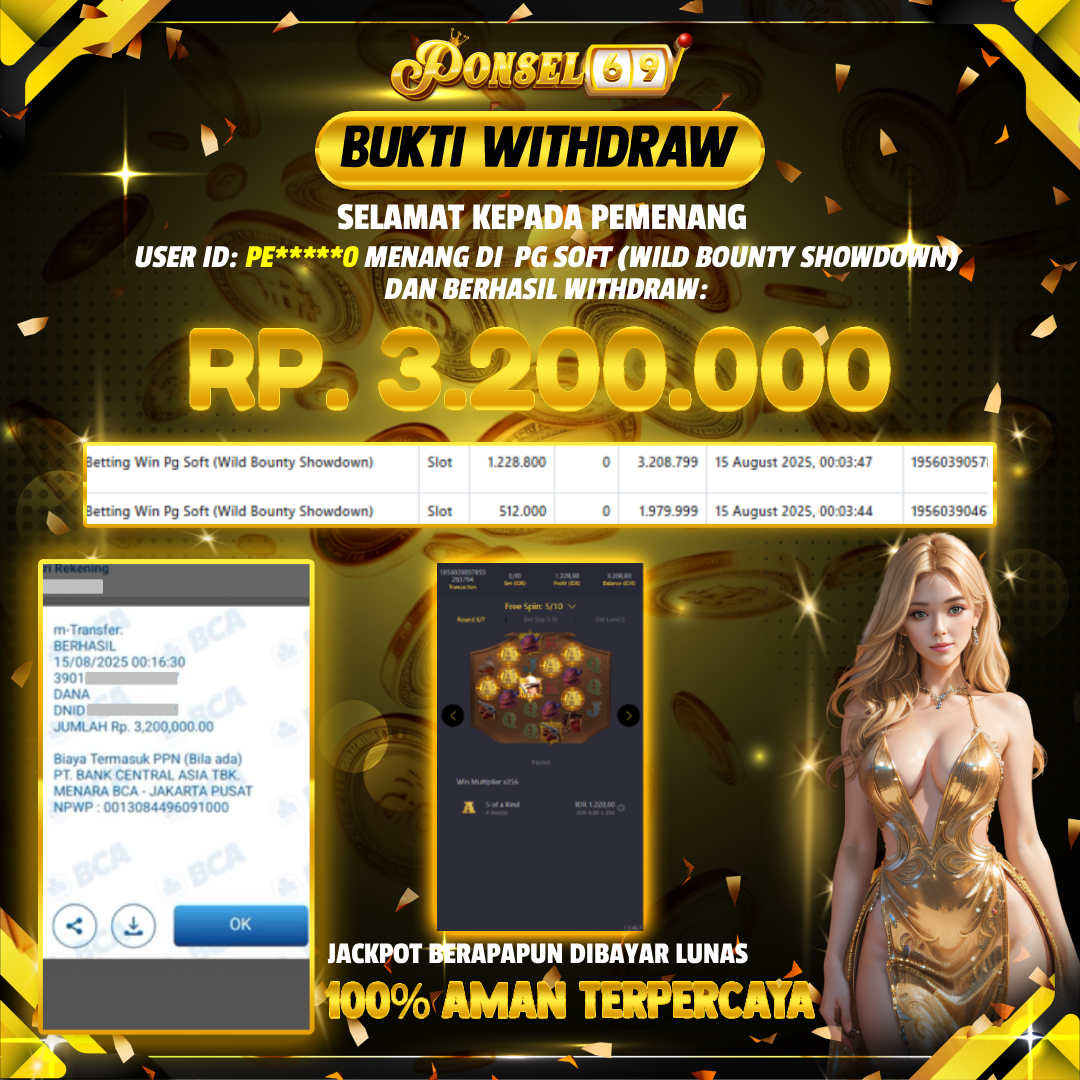 BUKTI WITHDRAW Pg Soft (Wild Bounty Showdown) - PONSEL69