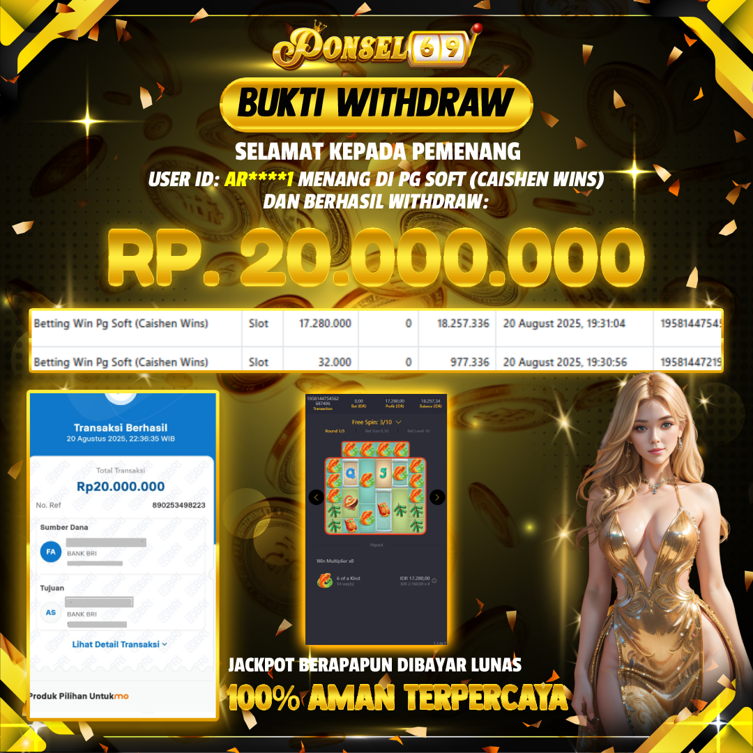 BUKTI WITHDRAW Pg Soft (Caishen Wins) - PONSEL69