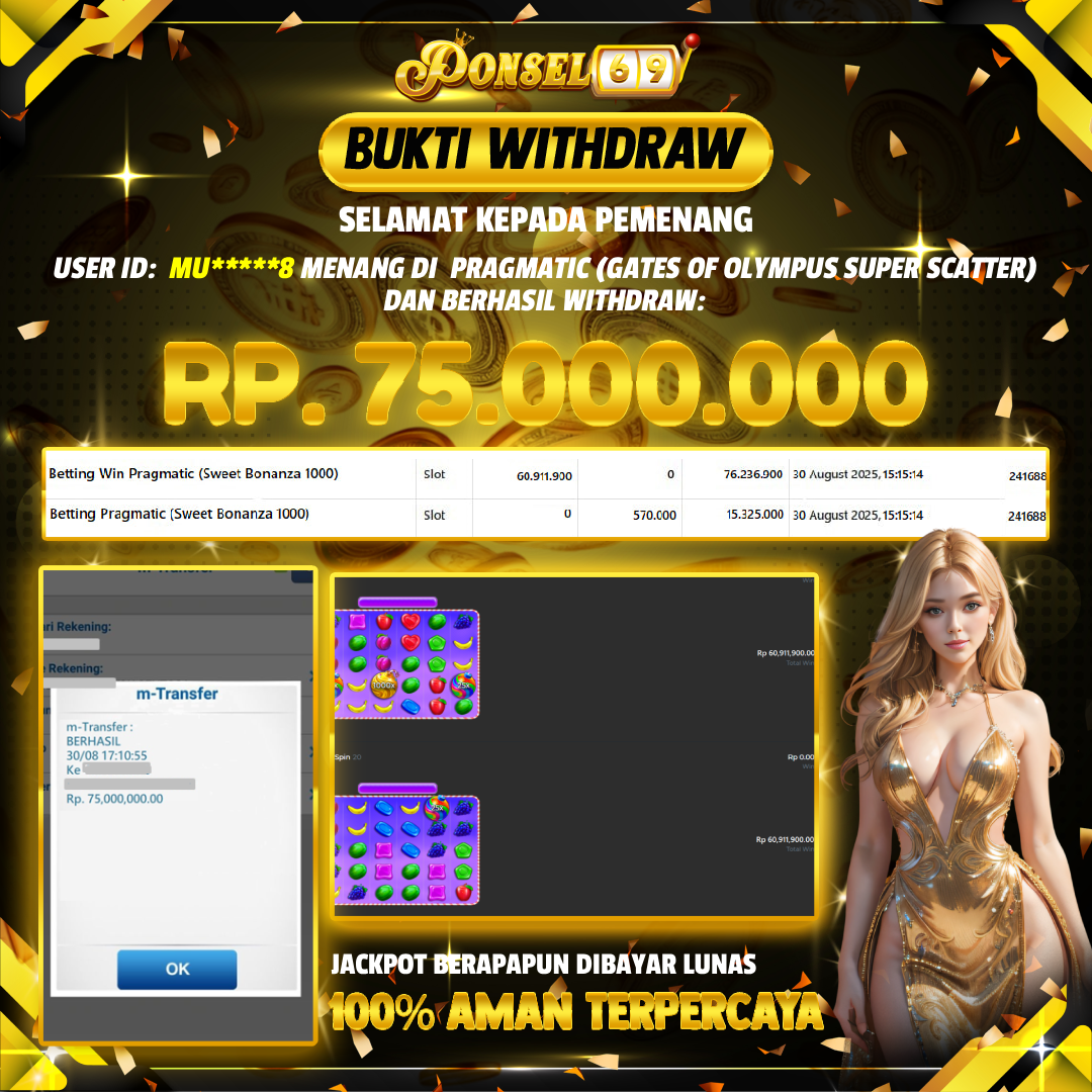 BUKTI WITHDRAW Pragmatic (Sweet Bonanza 1000) - PONSEL69