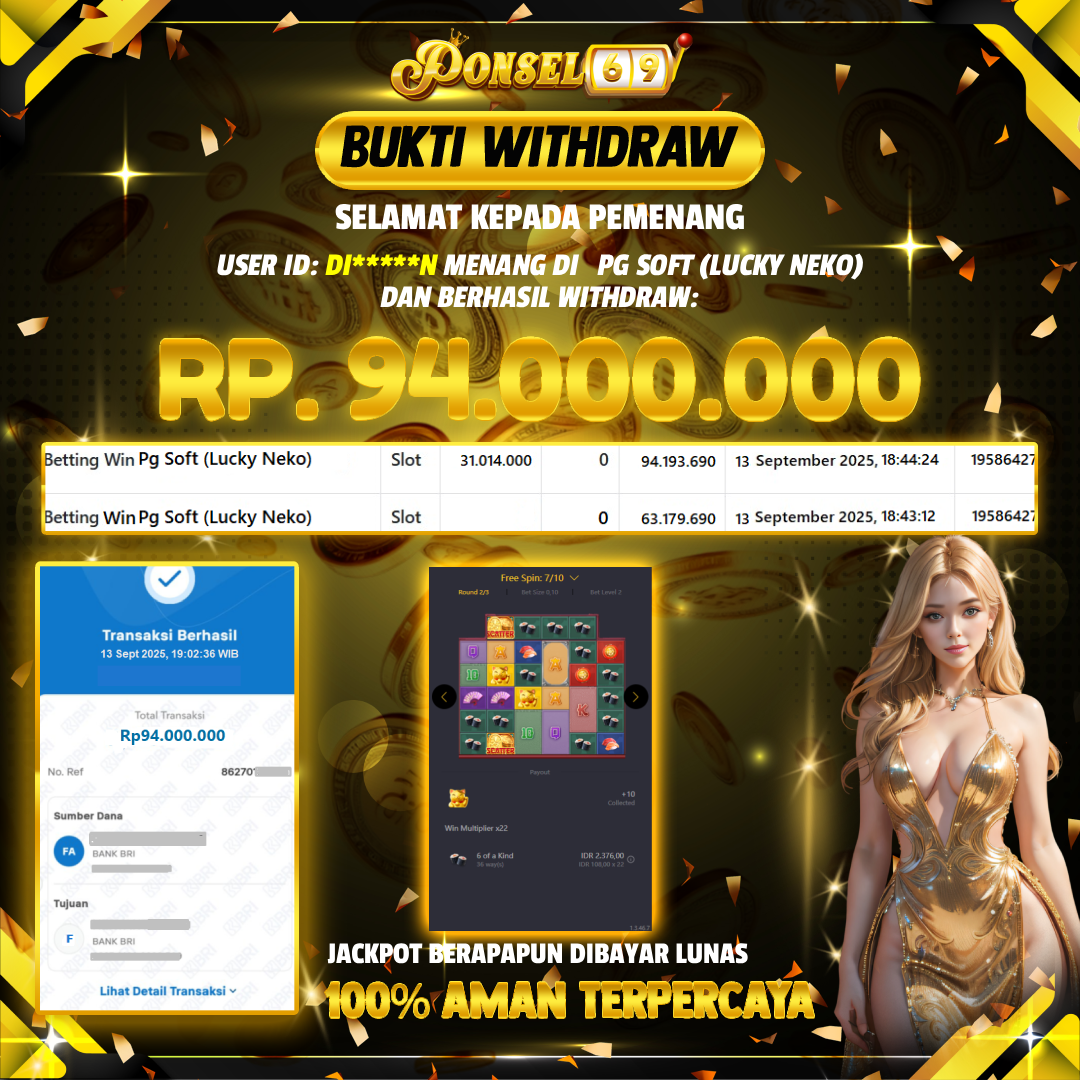 BUKTI WITHDRAW Pg Soft (Lucky Neko) - PONSEL69