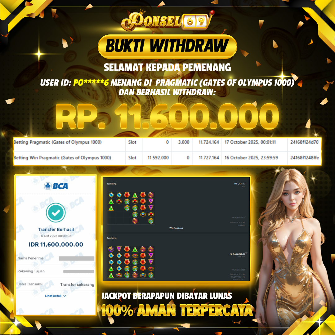 BUKTI WITHDRAW Pragmatic (Gates of Olympus 1000) - PONSEL69