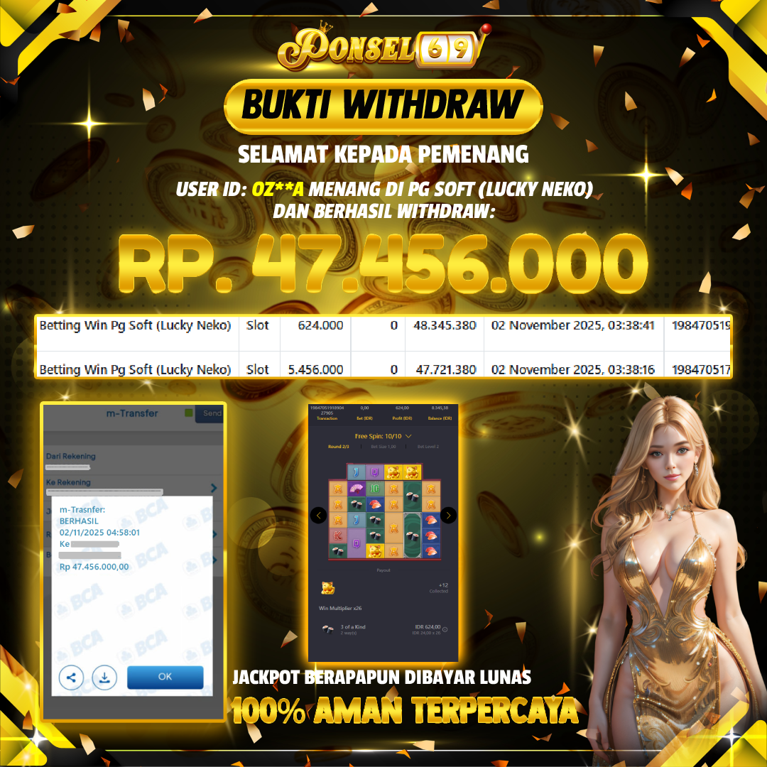 BUKTI WITHDRAW Pg Soft (Lucky Neko) - PONSEL69