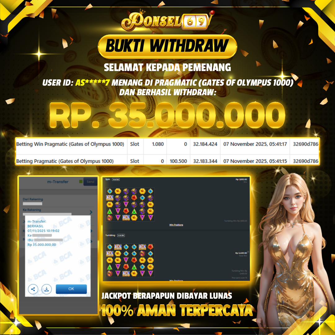 BUKTI WITHDRAW Pragmatic (Gates of Olympus 1000) - PONSEL69