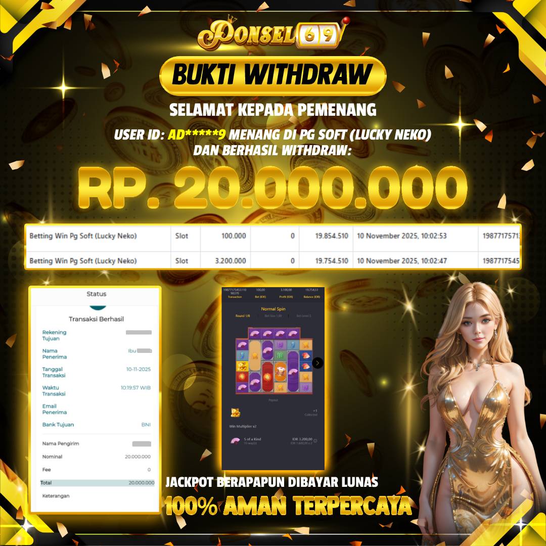 BUKTI WITHDRAW Pg Soft (Lucky Neko) - PONSEL69