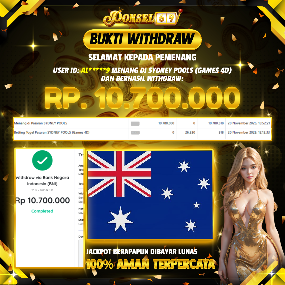 BUKTI WITHDRAW SYDNEY POOLS (GAMES 4D) - PONSEL69