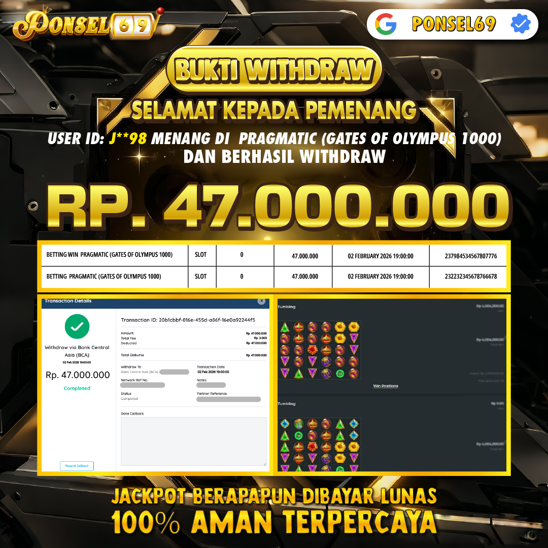 BUKTI WITHDRAW Pragmatic (Gates of Olympus 1000) - PONSEL69