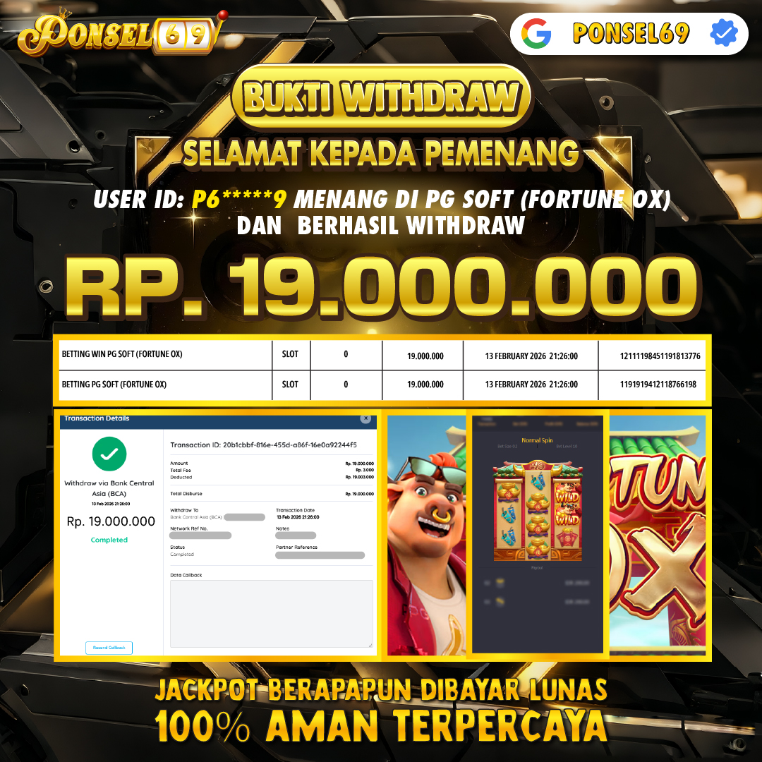 BUKTI WITHDRAW  game Pg Soft (Fortune Ox) - PONSEL69