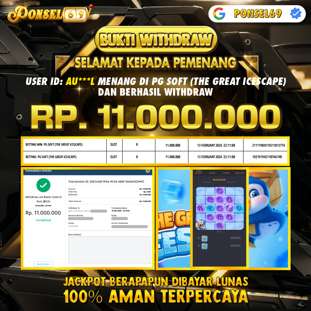 BUKTI WITHDRAW Pg Soft (The Great Icescape) - PONSEL69