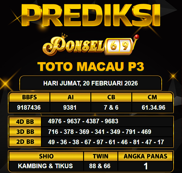 PREDIKSI TOGEL PONSEL69