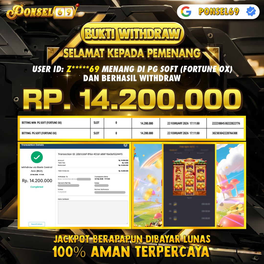 BUKTI WITHDRAW Pg Soft (Fortune Ox) - PONSEL69