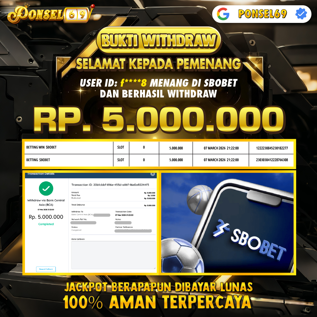 BUKTI WITHDRAW *Sbobet* - PONSEL69