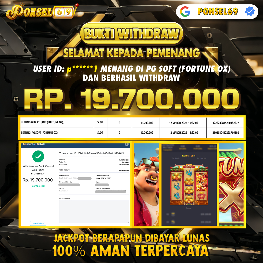 BUKTI WITHDRAW Pg Soft (Fortune Ox) - PONSEL69