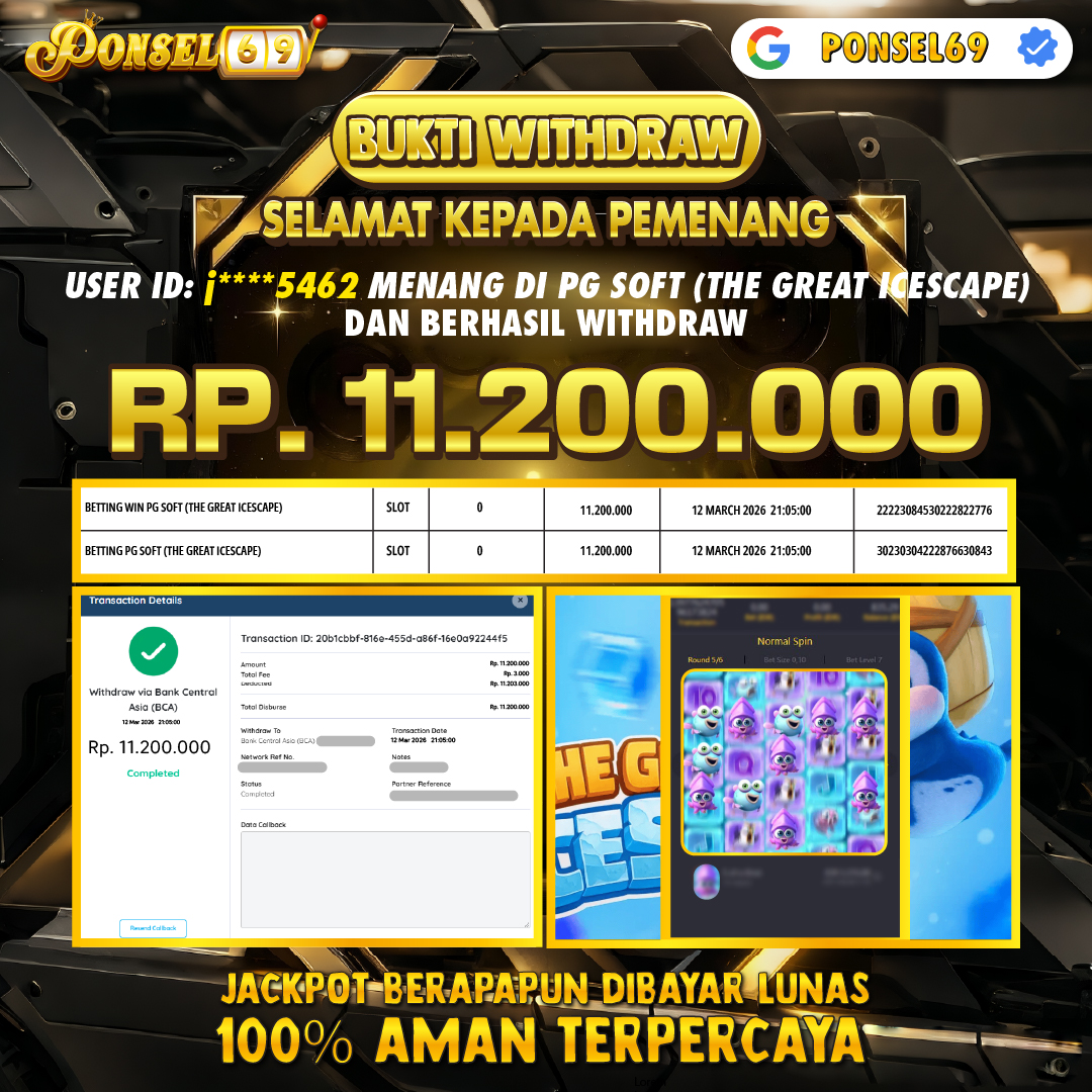 BUKTI WITHDRAW Pg Soft (The Great Icescape) - PONSEL69