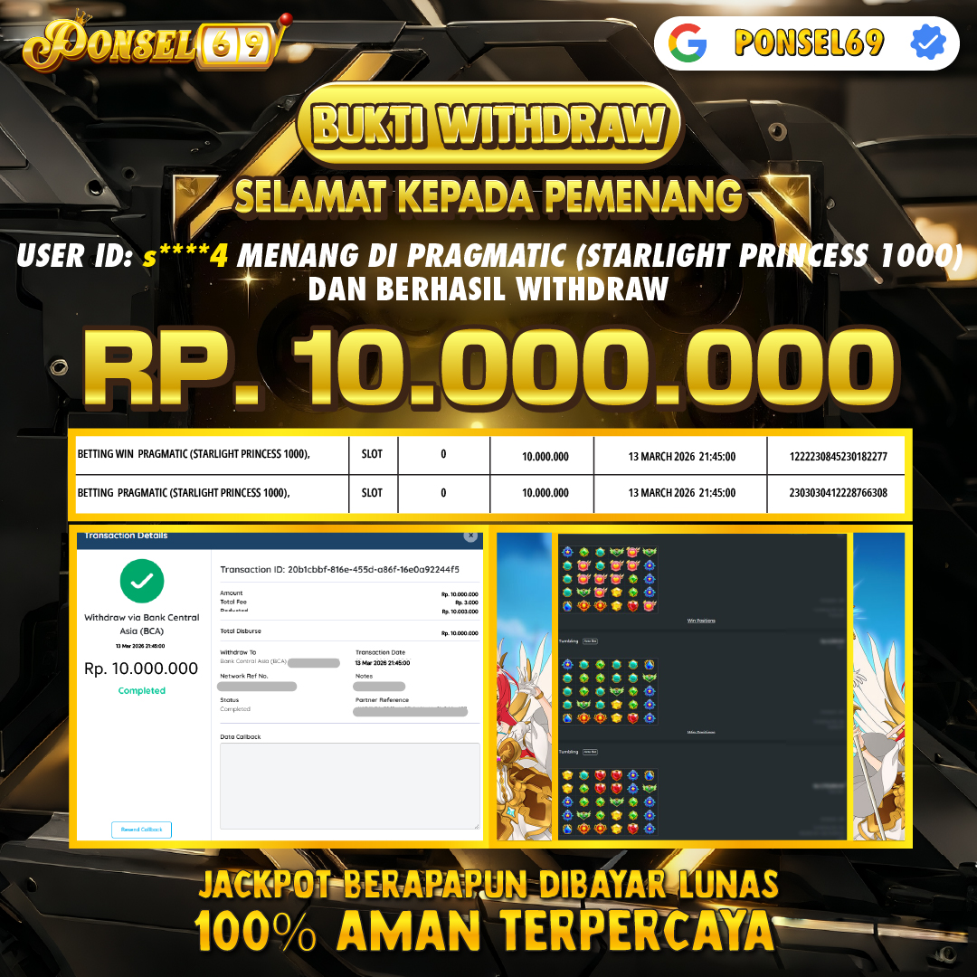 BUKTI WITHDRAW Pragmatic (Starlight Princess 1000) - PONSEL69