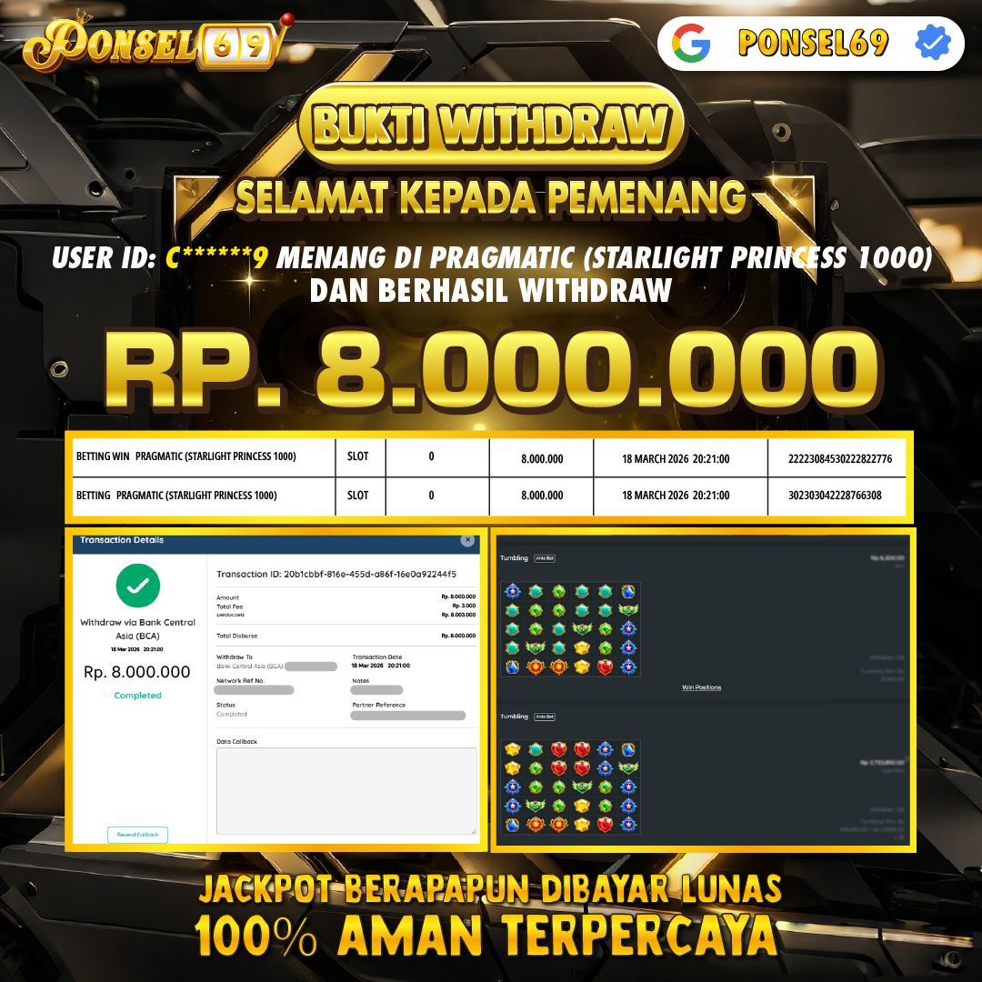 BUKTI WITHDRAW Pragmatic (Starlight Princess 1000) - PONSEL69