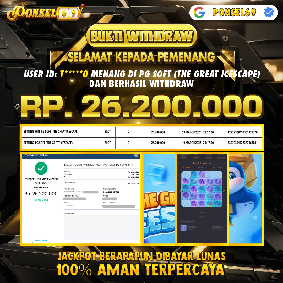 BUKTI WITHDRAW  Pg Soft (The Great Icescape) - PONSEL69