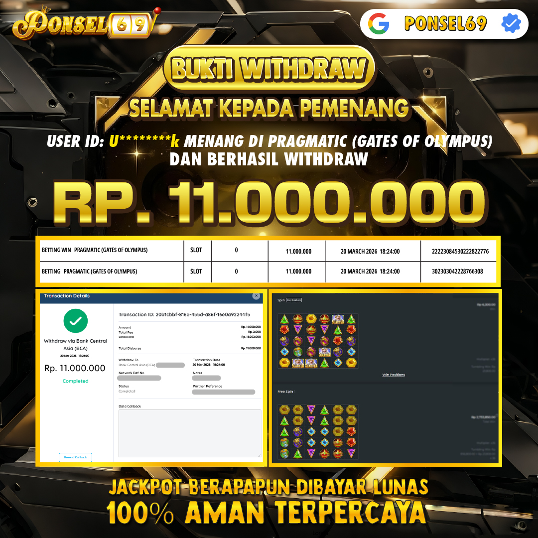 BUKTI WITHDRAW Pragmatic (Gates of Olympus) - PONSEL69