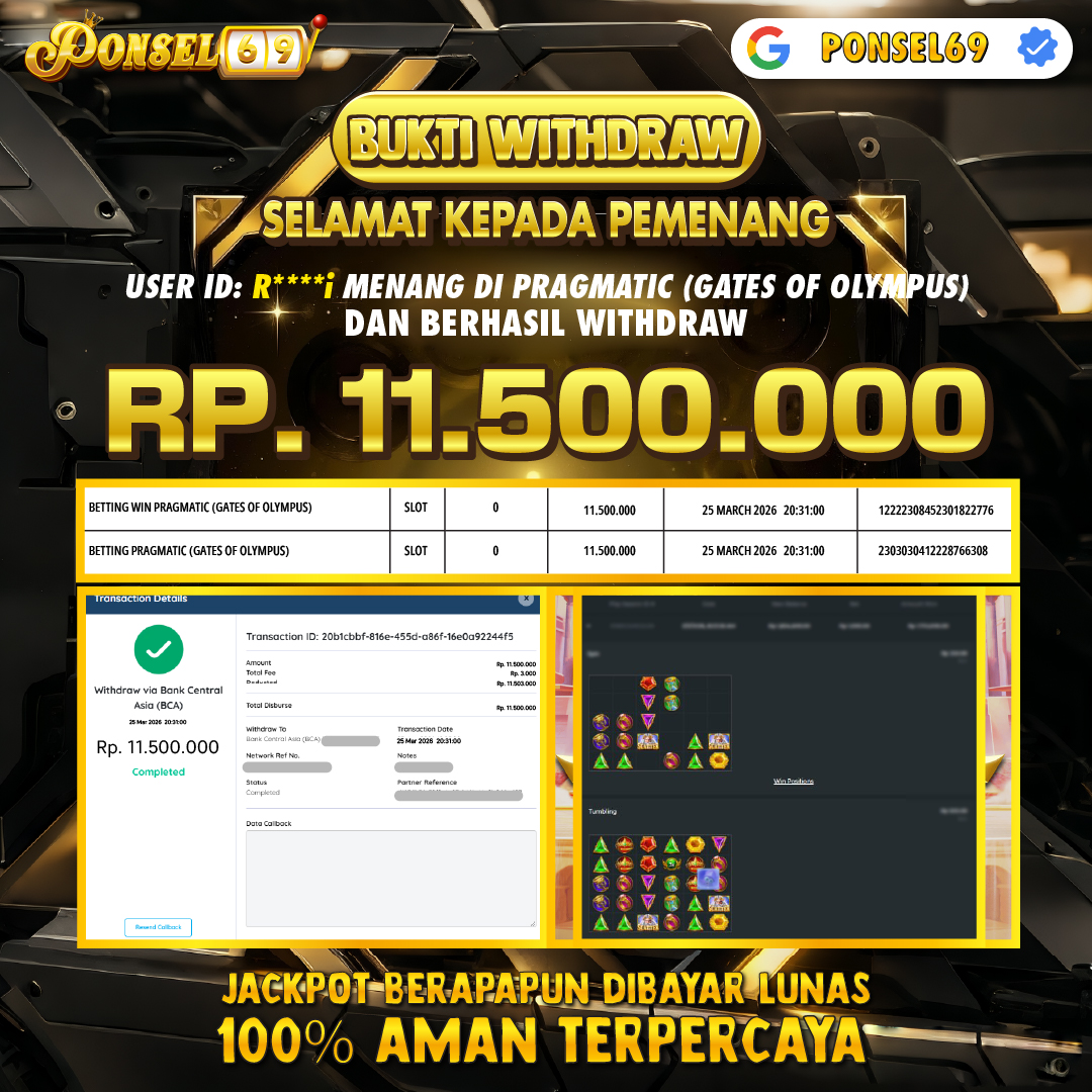 BUKTI WITHDRAW Pragmatic (Gates of Olympus) - PONSEL69