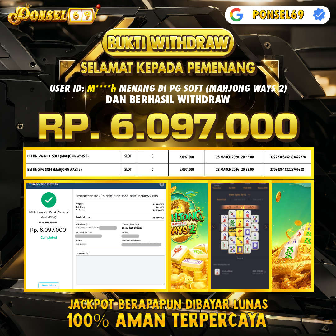 BUKTI WITHDRAW  Pg Soft (Mahjong Ways 2) - PONSEL69