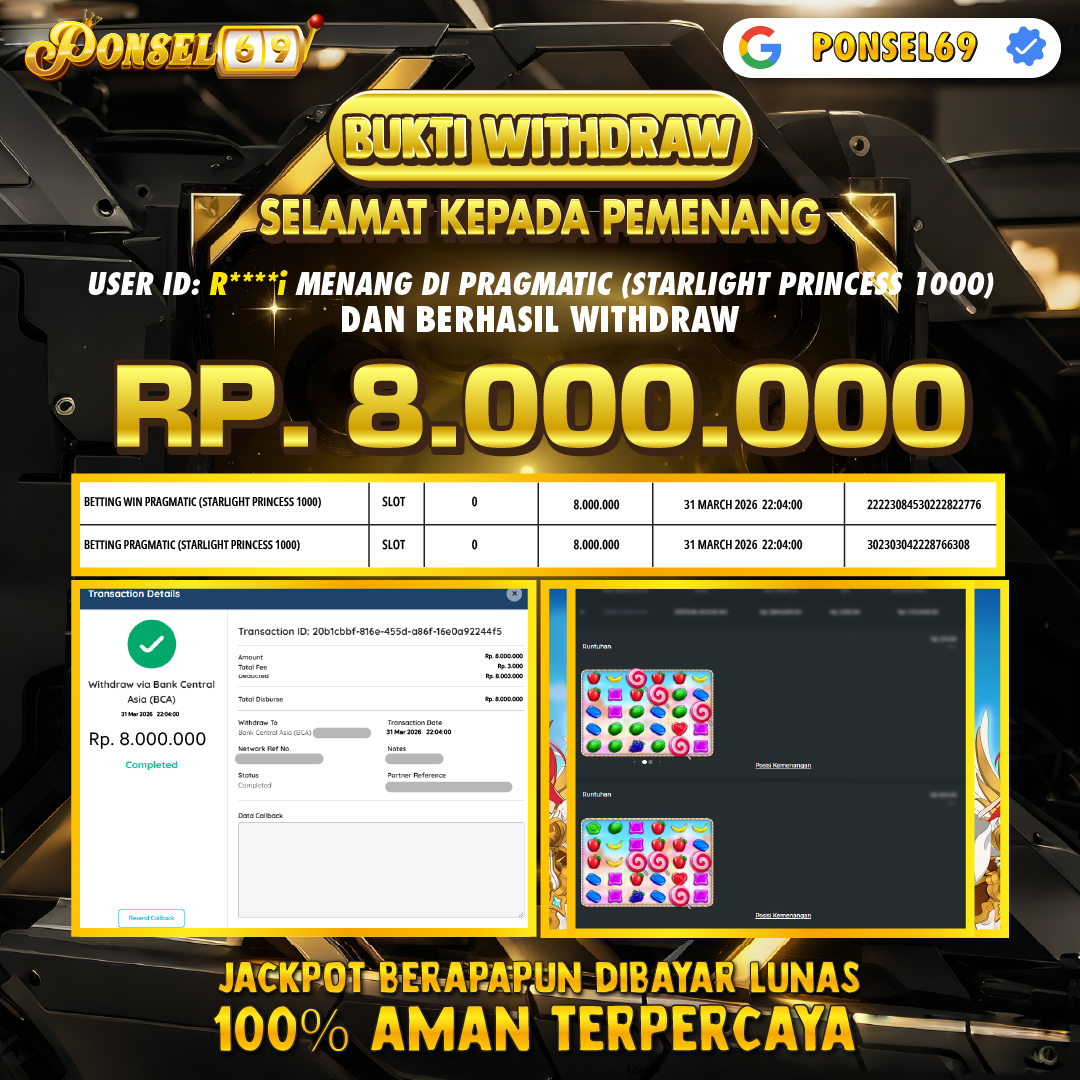 BUKTI WITHDRAW Pragmatic (Starlight Princess 1000) - PONSEL69