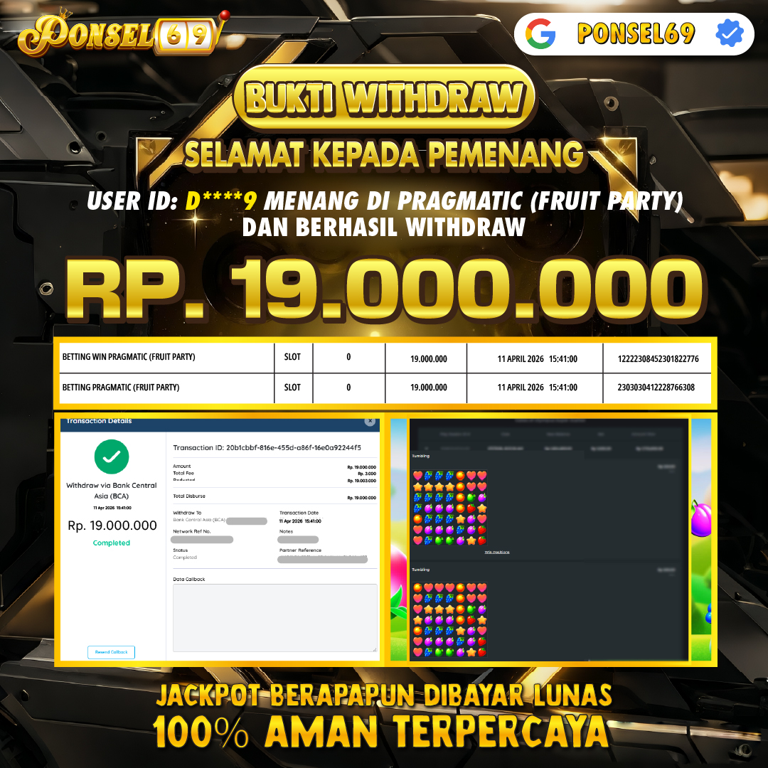 BUKTI WITHDRAW Pragmatic (Fruit Party) - PONSEL69