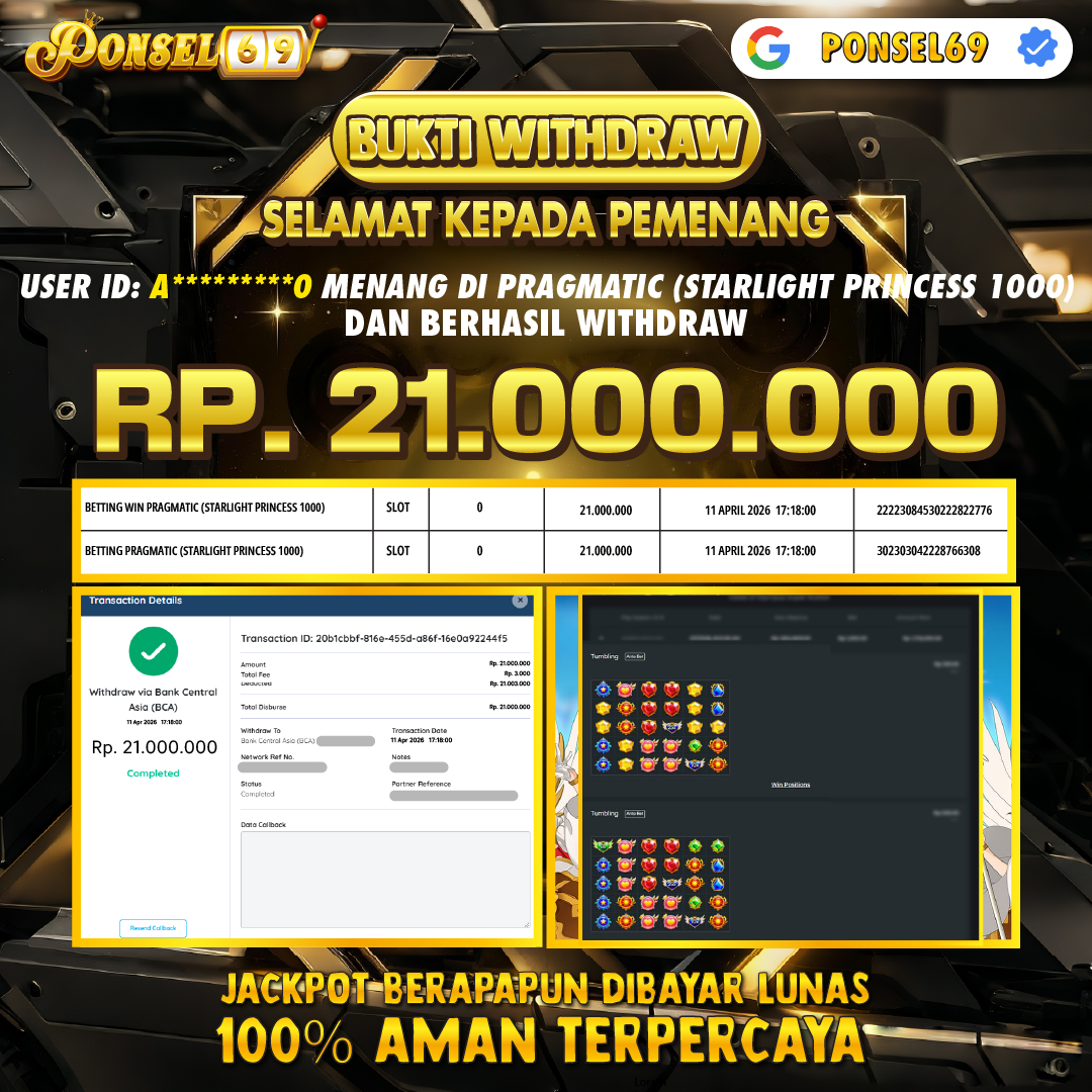BUKTI WITHDRAW Pragmatic (Starlight Princess 1000) - PONSEL69