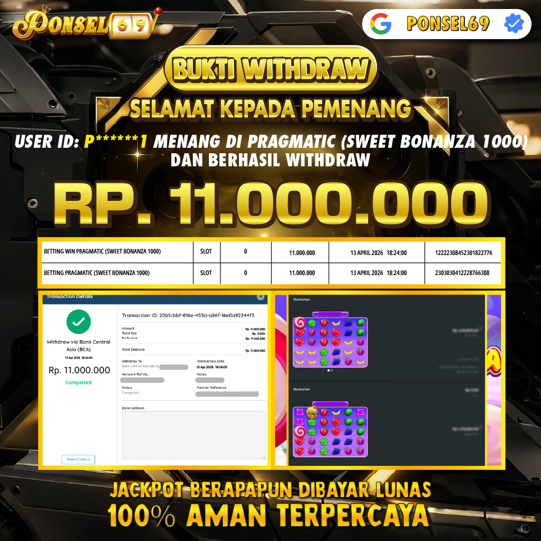 BUKTI WITHDRAW Pragmatic (Sweet Bonanza 1000) - PONSEL69