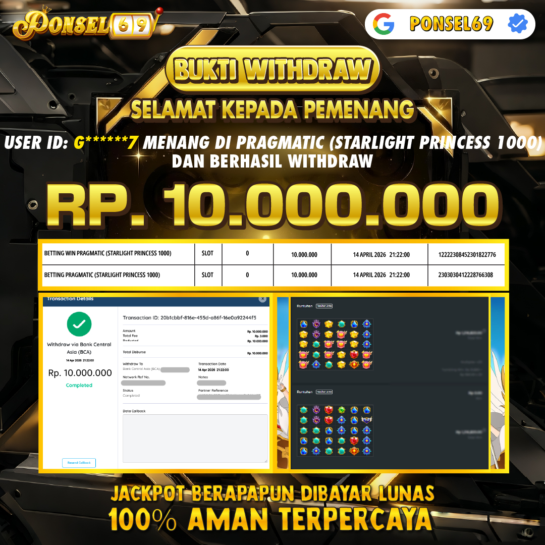 BUKTI WITHDRAW Pragmatic (Starlight Princess 1000) - PONSEL69