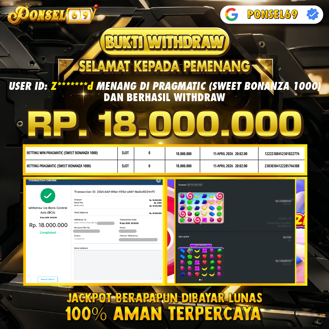BUKTI WITHDRAW Pragmatic (Sweet Bonanza 1000) - PONSEL69
