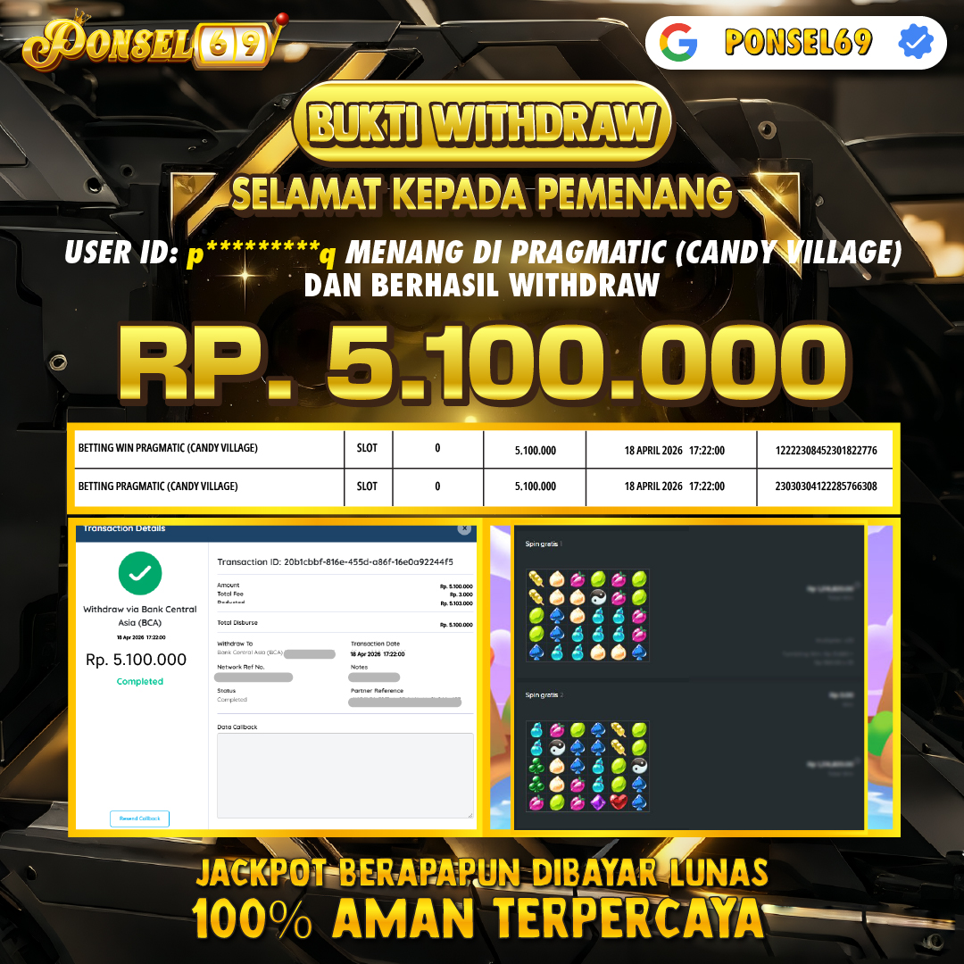  BUKTI WITHDRAW Pragmatic (Candy Village) - PONSEL69