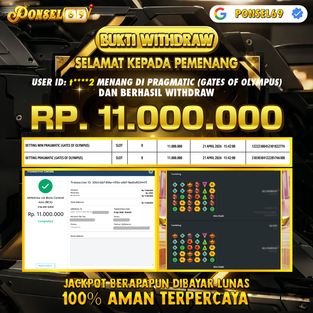  BUKTI WITHDRAW Pragmatic (Gates of Olympus) - PONSEL69