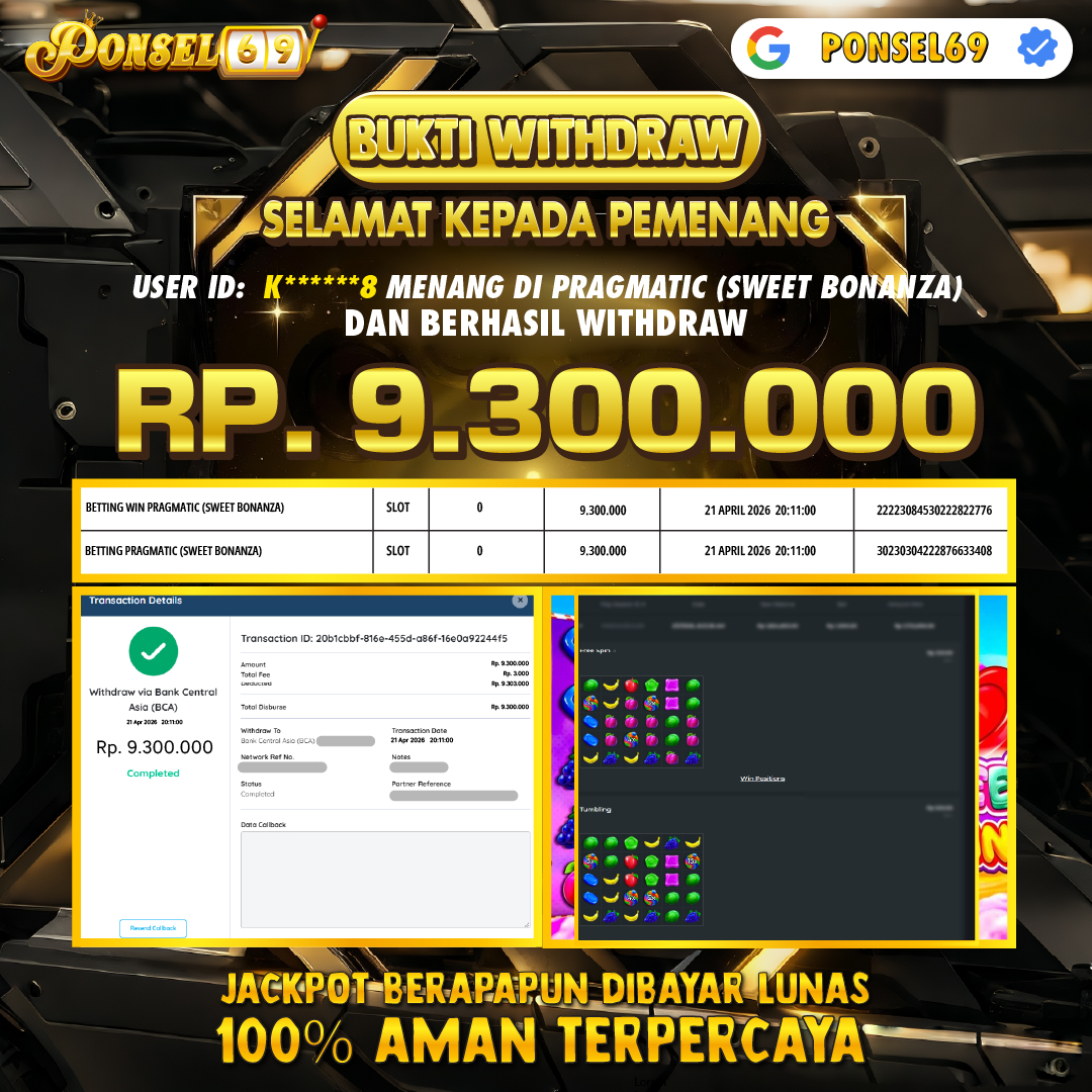  BUKTI WITHDRAW Pragmatic (Sweet Bonanza) - PONSEL69