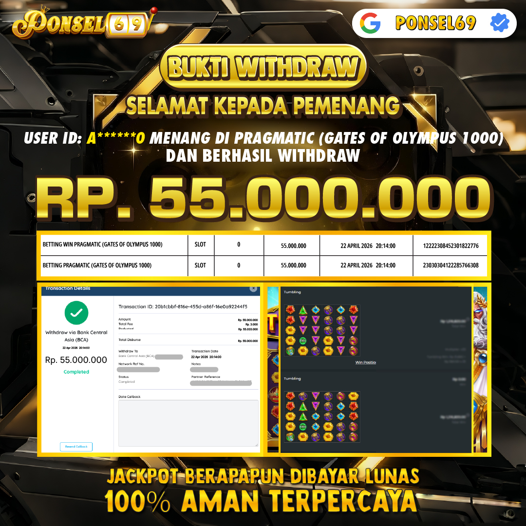  BUKTI WITHDRAW Pragmatic (Gates of Olympus 1000) - PONSEL69