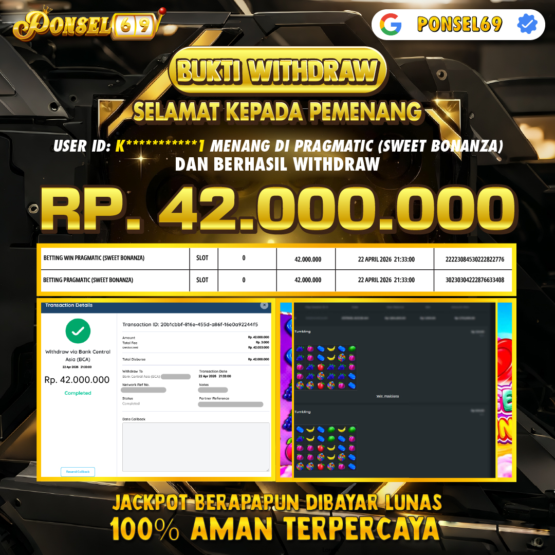  BUKTI WITHDRAW Pragmatic (Sweet Bonanza) - PONSEL69