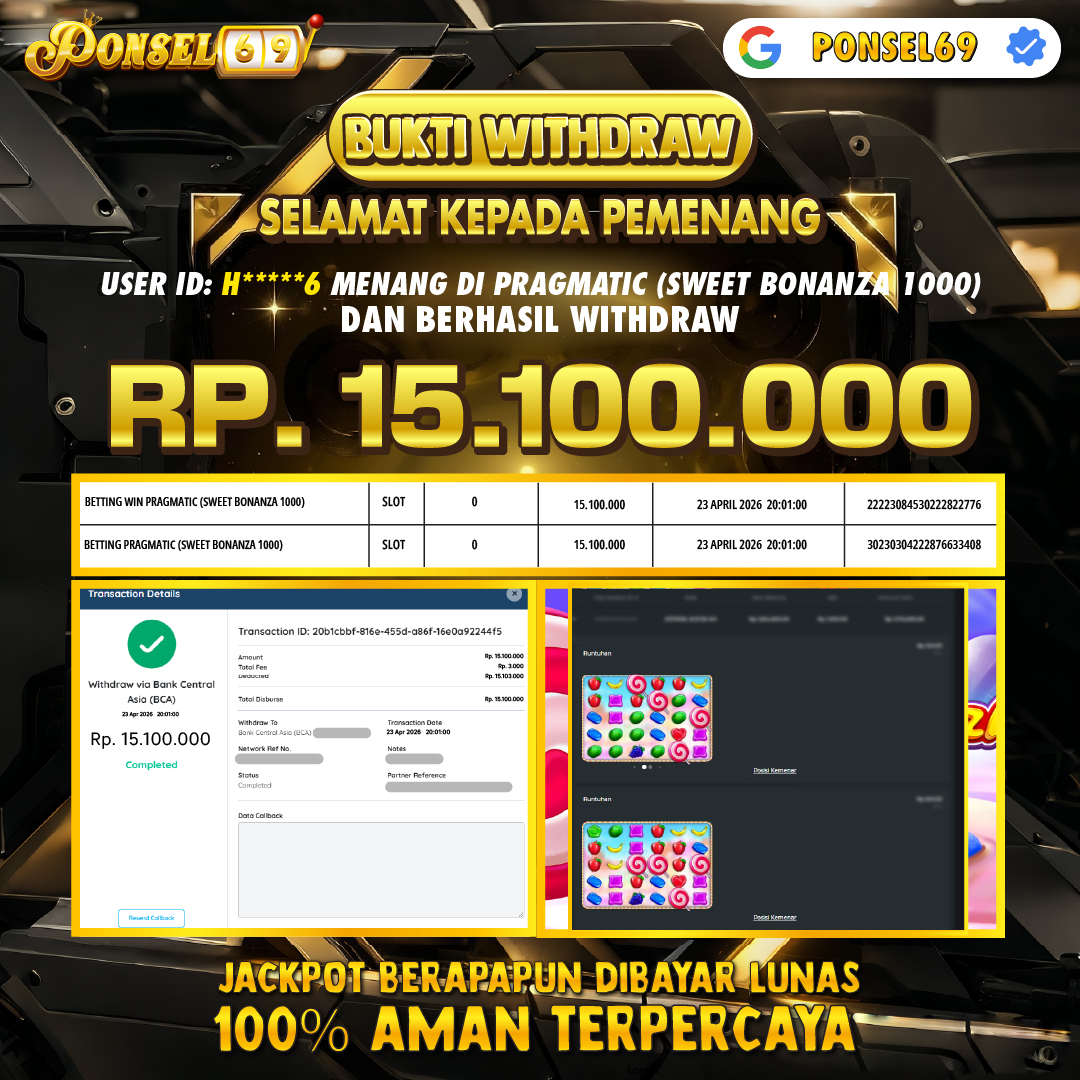  BUKTI WITHDRAW Pragmatic (Sweet Bonanza 1000) - PONSEL69