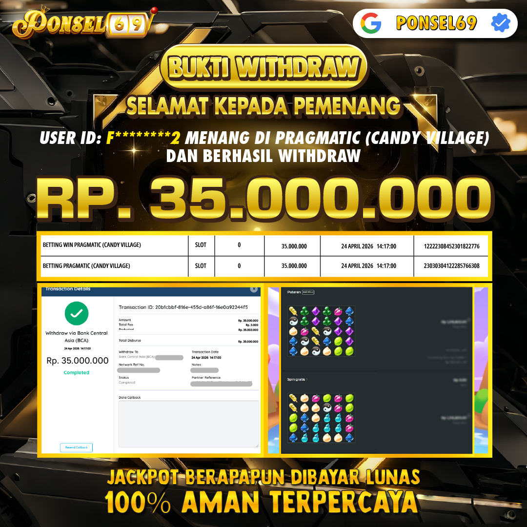 BUKTI WITHDRAW Pragmatic (Candy Village) - PONSEL69